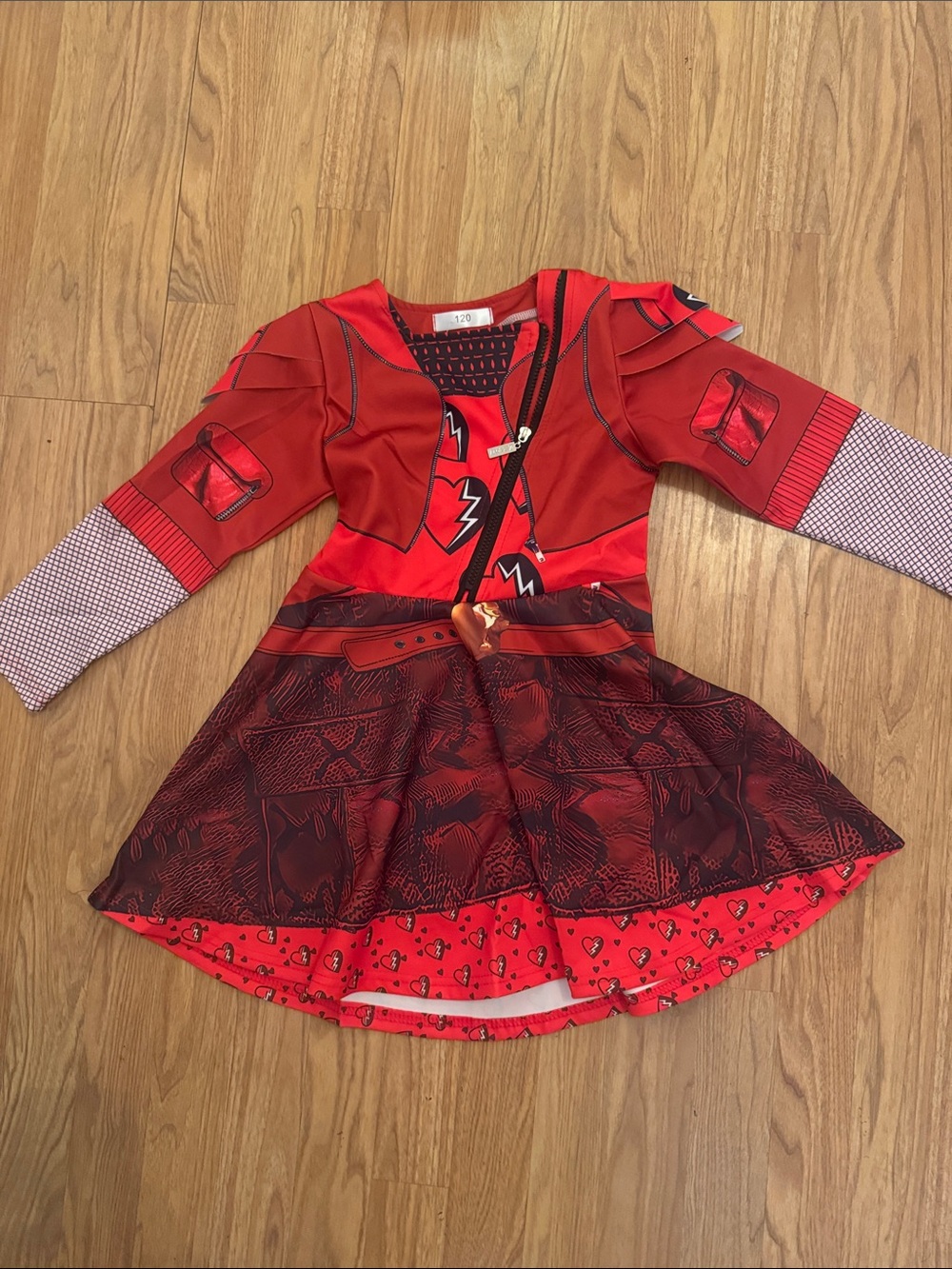 Girls Red Descendants Heart Costume Dress